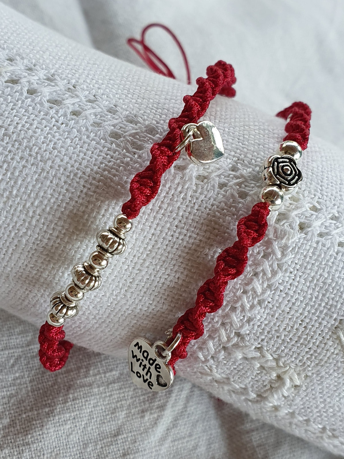 Ensemble 2 bracelets tissés Bordeaux
